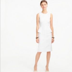 J. Crew white linen peplum dress